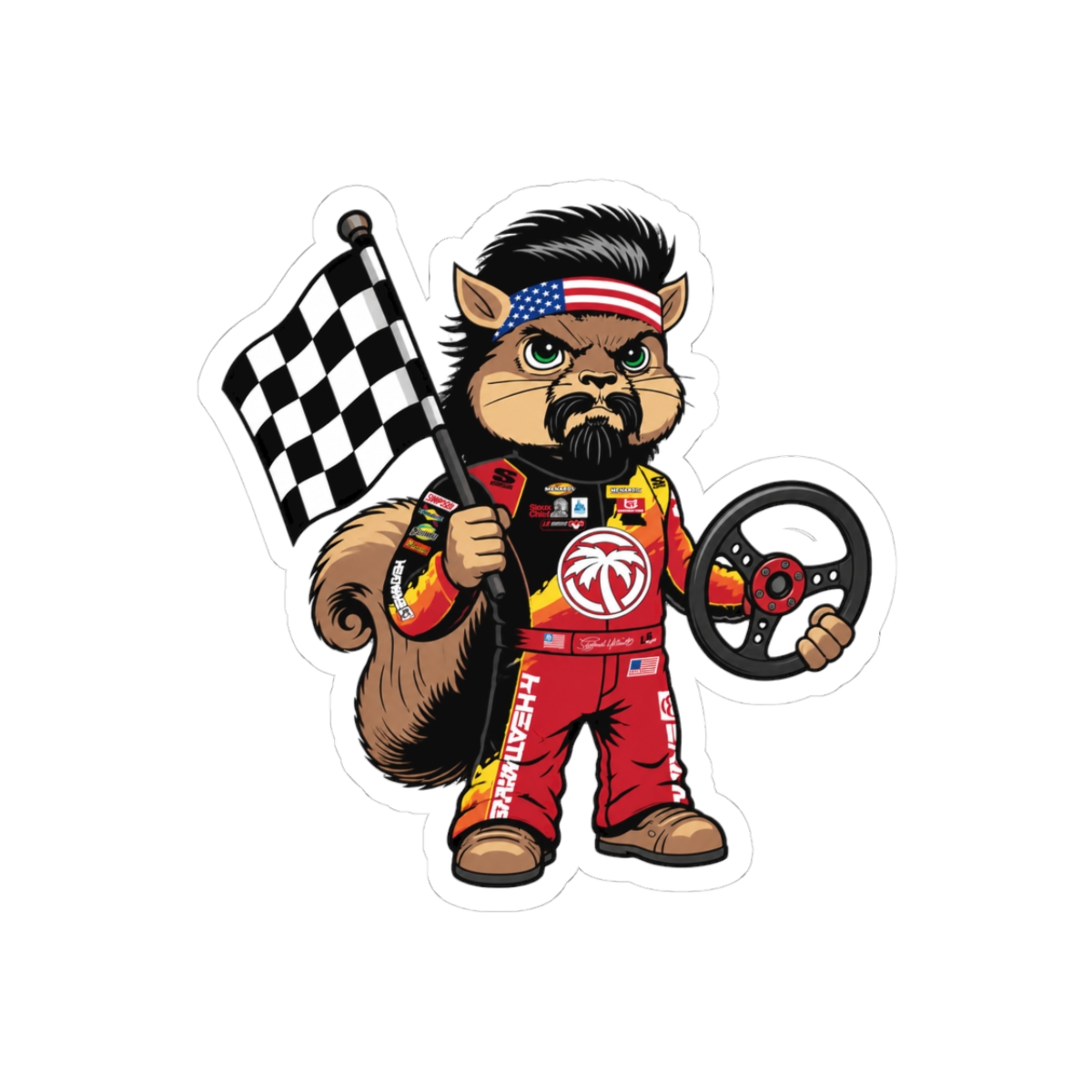 LS George Squirrel McNutt Tire Sticker